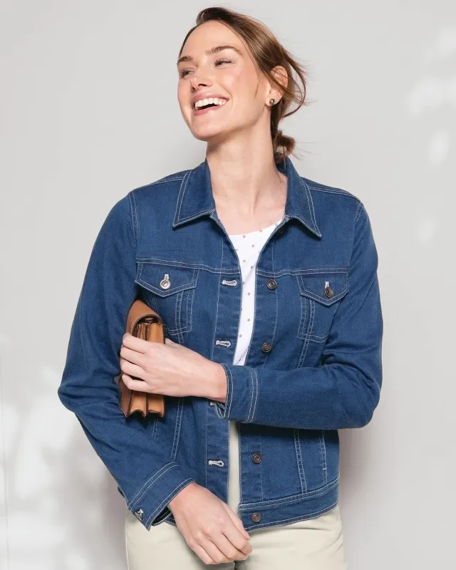 Appleseeds Women's DreamFlex Jean Jacket - Denim - XL - Misses sold by Buff