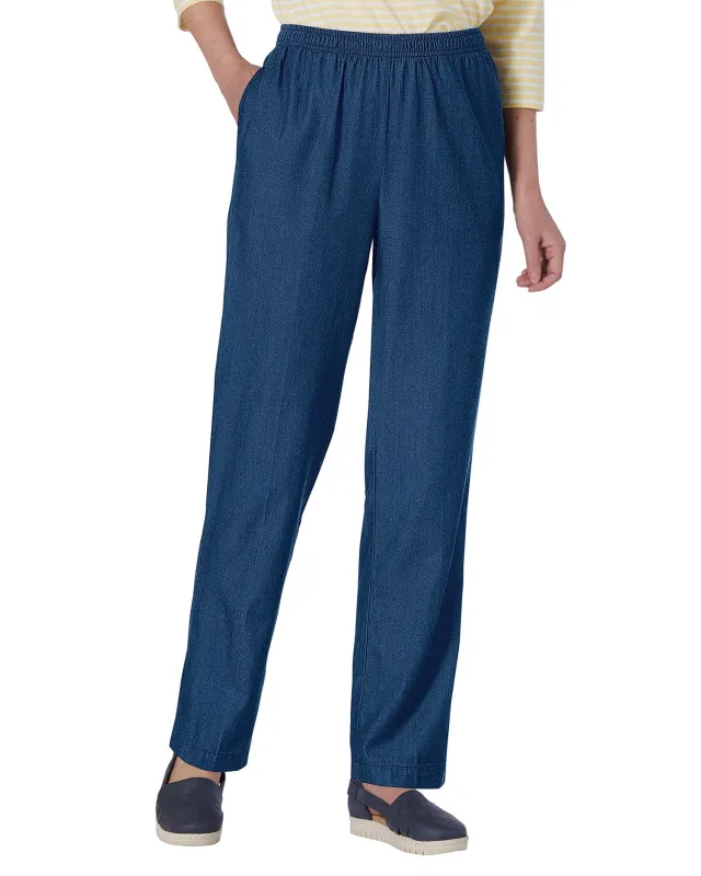 Appleseeds Women's Tencel/Cotton Easy Pants - Denim - PSL - Petite Short sold by Buff