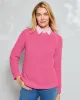 Appleseeds Women's Bayside Cotton Shaker-Stitch Pullover - White - PL - Petite sold by Buff