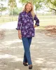 Appleseeds Women's Canterbury Floral Popover Tunic - Purple - PL - Petite sold by Buff