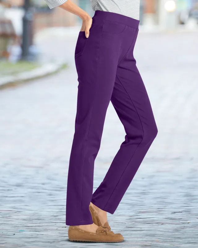 Appleseeds Women's Classic Knit Denim Slim Jeans - Purple - M - Misses sold by Buff