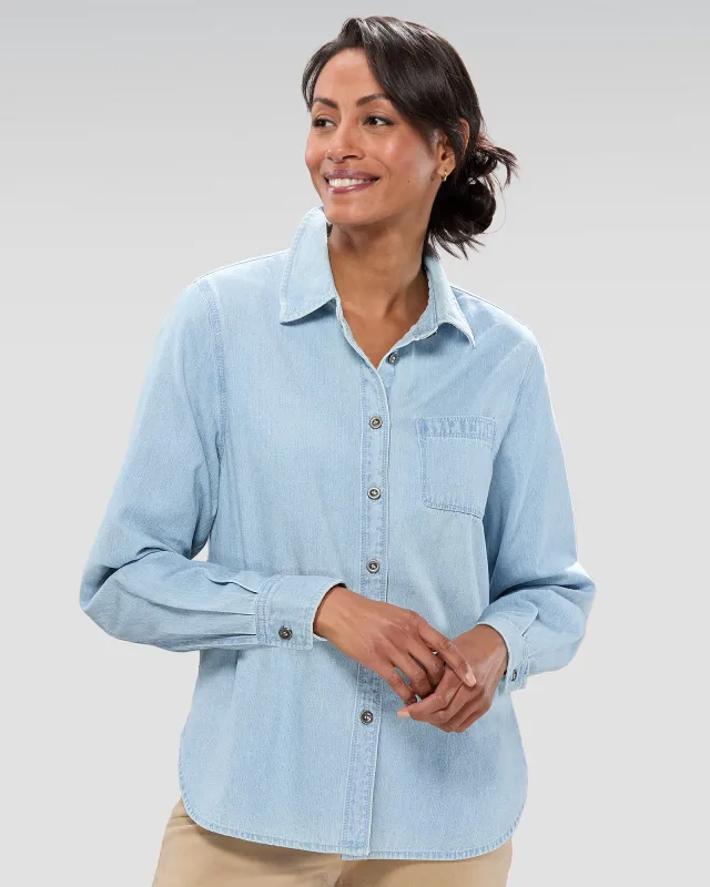 Appleseeds Women's Classic Denim Shirt - Denim - M - Misses sold by Buff