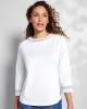 Appleseeds Women's Prima™ Cotton Hemstitch Tee - Tan - PM - Petite sold by Buff