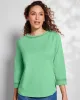 Appleseeds Women's Prima™ Cotton Hemstitch Tee - Tan - PM - Petite sold by Buff