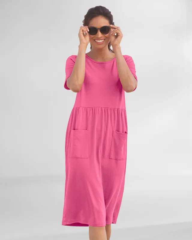 Appleseeds Women's Boardwalk Solid Weekend Dress - Pink - S - Misses sold by Buff