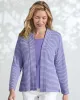 Appleseeds Women's Coastal Cotton Striped Cardigan  - Multi - S - Misses sold by Buff
