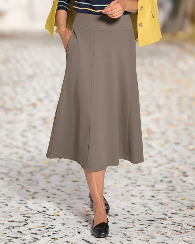 Appleseeds Women's Everyday Knit Solid Skirt - Brown - PM - Petite sold by Buff