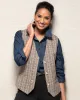 Appleseeds Women's Washable Gabardine Mini Plaid Vest - Multi - S - Misses sold by Buff