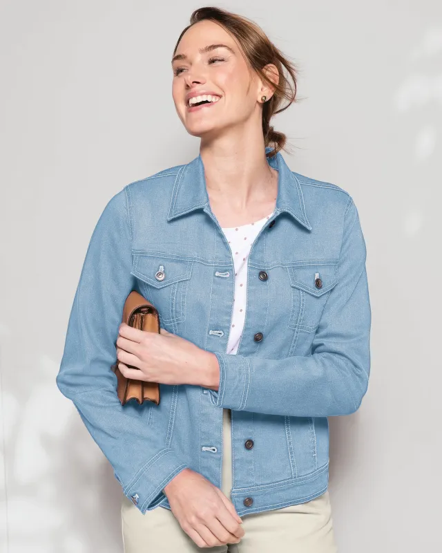 Appleseeds Women's DreamFlex Jean Jacket - Yellow - 2X - Womens Plus sold by Buff
