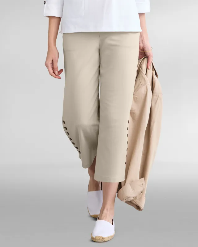 Appleseeds Women's Everyday Knit Sedona Cropped Pants  - Tan - PL - Petite sold by Buff