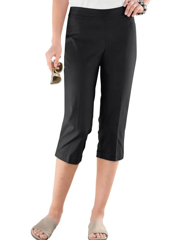 Appleseeds Women's SlimSation® Capris - Black - 12 - Misses sold by Buff