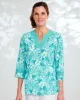 Appleseeds Women's Easy Breezy Floral Print Tunic  - Blue - S - Misses sold by Buff