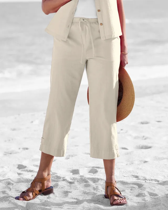 Appleseeds Women's Captiva Side-Tab Capris - Tan - 2X - Womens Plus sold by Buff