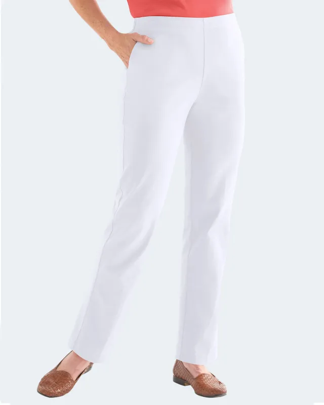 Appleseeds Women's Dennisport Easy Pull-On Chinos - White - 16PS - Petite Short sold by Buff