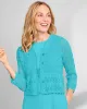 Appleseeds Women's Mixed-Stitch Cardigan Shrug  - Blue - 3X - Womens Plus sold by Buff