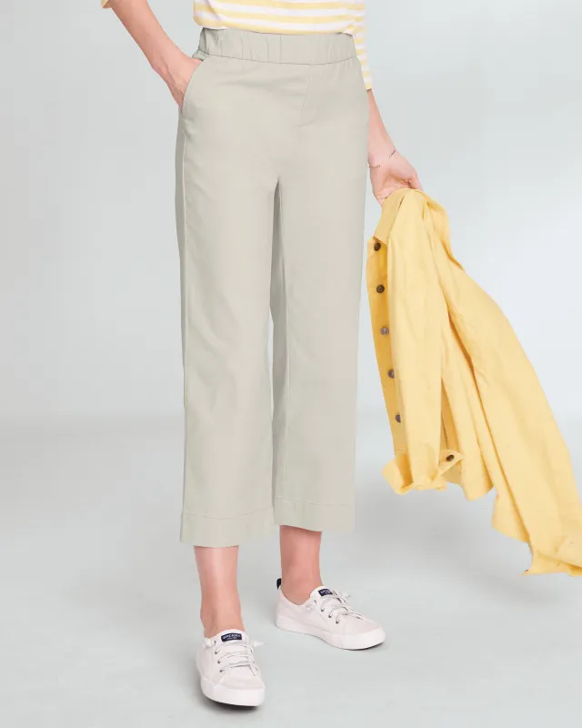 Appleseeds Women's Dennisport Relaxed Pull-On Cropped Chinos - Grey - 14 - Misses sold by Buff