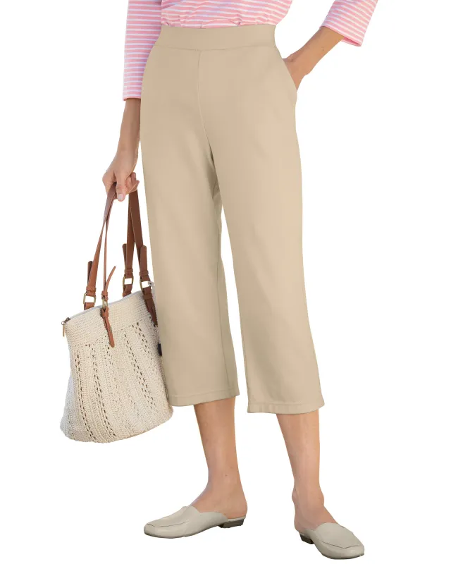 Appleseeds Women's Everyday Knit Capris - Tan - 3X - Womens Plus sold by Buff