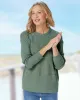 Appleseeds Women's Crochet Charm Sweater - Green - PS - Petite sold by Buff