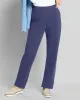 Appleseeds Women's FlexKnit 7-Pocket Straight Pull-On Pants - Blue - PM - Petite sold by Buff