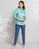 Appleseeds Women's Foxcroft® Abstract Floral Shirt - Blue - 14P - Petite sold by Buff