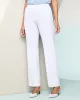 Appleseeds Women's Look-of-Linen Straight Leg Pull-On Pants - White - 2X - Womens Plus sold by Buff