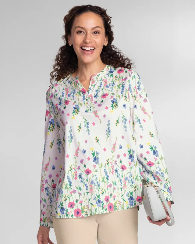 Appleseeds Women's Pretty Poppies Popover - Multi - M - Misses sold by Buff