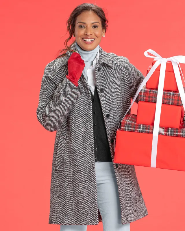Appleseeds Women's Wool Balmacaan Coat - Multi - PS - Petite sold by Buff