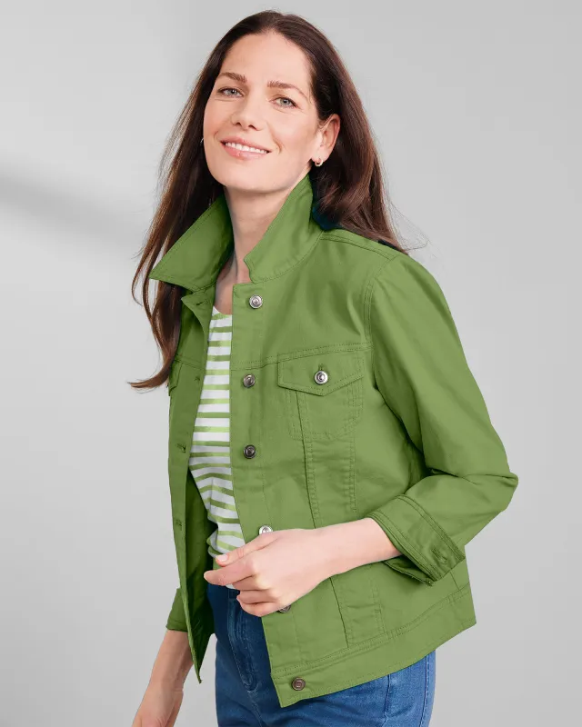 Appleseeds Women's DreamFlex Colored Jean Jacket - Green - XL - Misses sold by Buff
