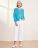 Appleseeds Women's Bayside Cotton Textured-Solid Cardigan - Blue - PXL - Petite sold by Buff