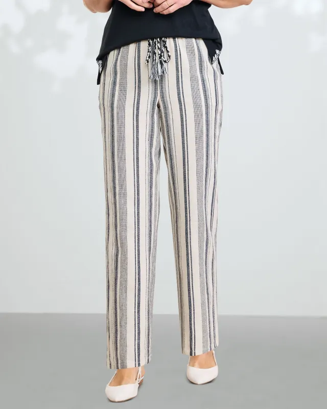 Appleseeds Women's Summer Stripe Beach Pants - Multi - S - Misses sold by Buff