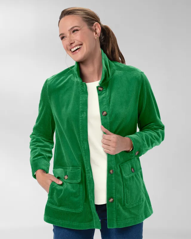 Appleseeds Women's Wide-Wale Corduroy Shirt Jacket - Green - PXL - Petite sold by Buff