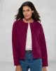 Appleseeds Women's DreamFlex Color Braid-Trim Jacket - Purple - PM - Petite sold by Buff