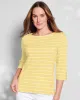 Appleseeds Women's Coastal Cotton Striped Bateau-Neck Tee - Multi - PXL - Petite sold by Buff