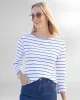 Appleseeds Women's Coastal Cotton Striped Bateau-Neck Tee - Multi - PXL - Petite sold by Buff