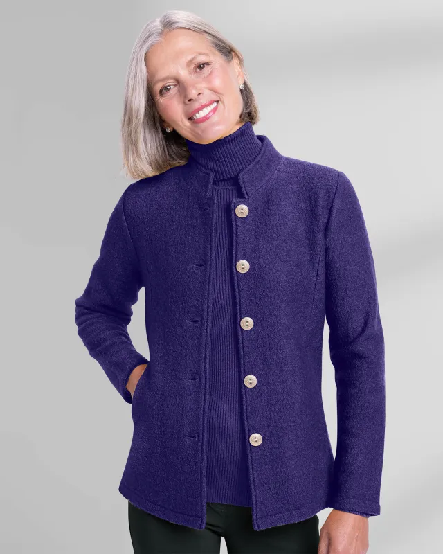 Appleseeds Women's Boiled-Wool Jacket - Purple - 2X - Womens Plus sold by Buff