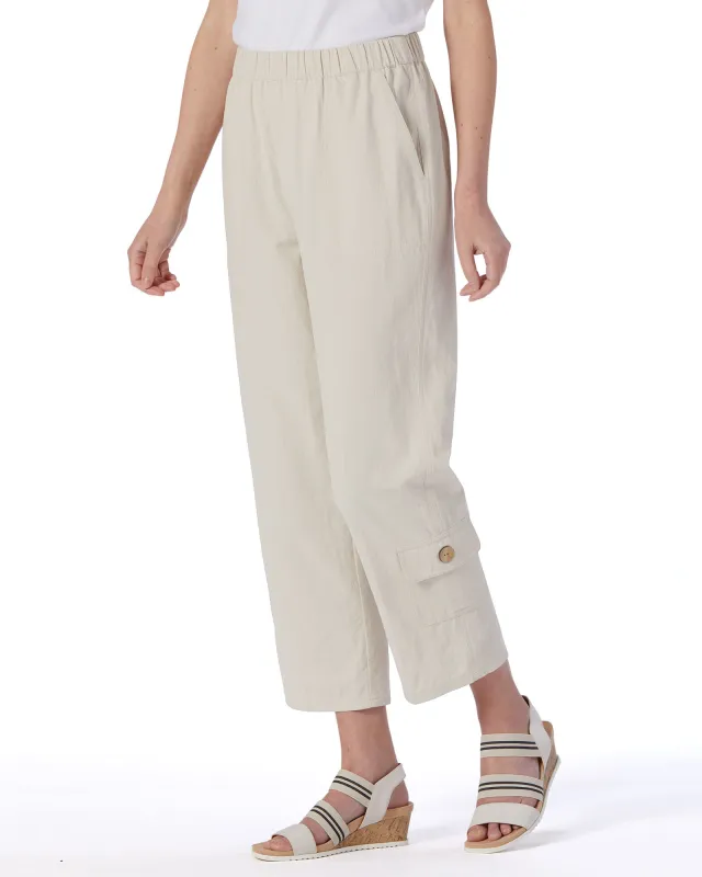 Appleseeds Women's Captiva Button-Pocket Cropped Pants - Grey - PXL - Petite sold by Buff