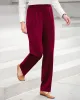 Appleseeds Women's Washable Gabardine Pull-On Pants - Red - 14 - Misses sold by Buff