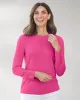 Appleseeds Women's Spindrift™ Long-Sleeve Button-Cuff Sweater - Pink - S - Misses sold by Buff