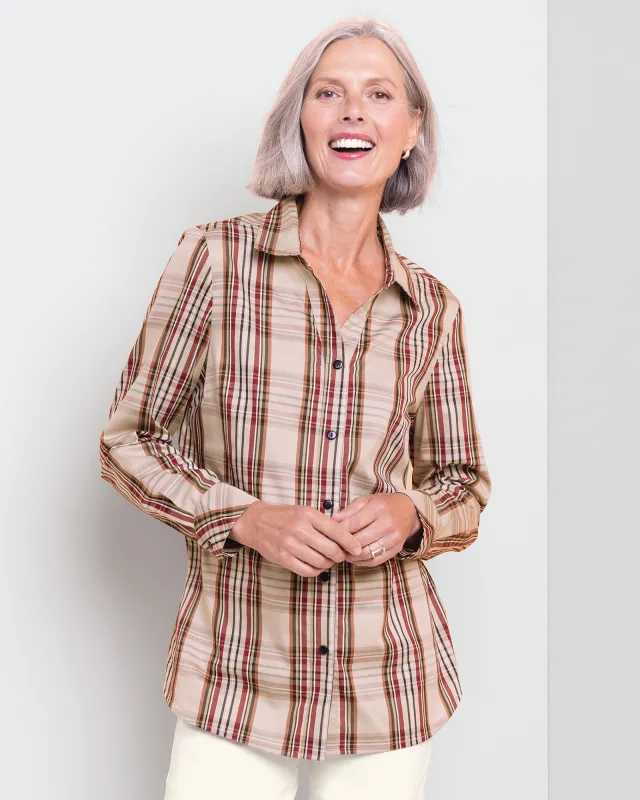 Appleseeds Women's Neutral Multi-Plaid Tunic - Multi - 4P - Petite sold by Buff