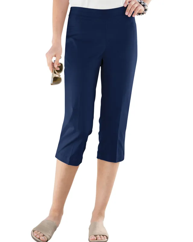Appleseeds Women's SlimSation® Capris - Blue - 4P - Petite sold by Buff