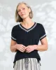 Appleseeds Women's Linen-Blend Embroidered Tee - Multi - PM - Petite sold by Buff