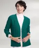 Appleseeds Women's Cozy Cotton Mixed-Stitch Open Cardigan Sweater - Green - XL - Misses sold by Buff