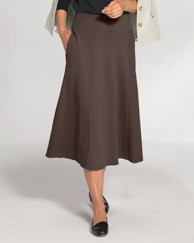 Appleseeds Women's Everyday Knit Solid Skirt - Brown - PL - Petite sold by Buff