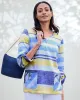 Appleseeds Women's Sunrise Stripe Button-Pocket Popover - Multi - S - Misses sold by Buff