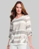 Appleseeds Women's Sunrise Stripe Button-Pocket Popover - Multi - S - Misses sold by Buff