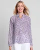 Appleseeds Women's Lavender Fields Ruffle-Neck Blouse - Multi - PXL - Petite sold by Buff