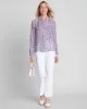 Appleseeds Women's Lavender Fields Ruffle-Neck Blouse - Multi - PXL - Petite sold by Buff