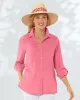 Appleseeds Women's Crinkled Cotton Solid Shirt - Purple - 1X - Womens Plus sold by Buff