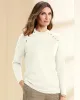 Appleseeds Women's Madison Button-Trim Mockneck - Black - PS - Petite sold by Buff