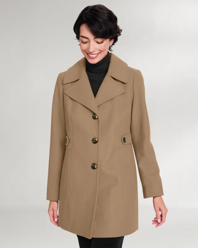 Appleseeds Women's London Fog® Side-Tab Wool Coat - Brown - PL - Petite sold by Buff